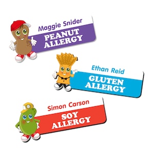 Allergy Labels and Medical Labels, Icon with Name