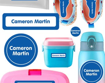 Waterproof Daycare Labels Pack | 102 Assorted Sizes for Bottles, Lunchboxes, Shoes
