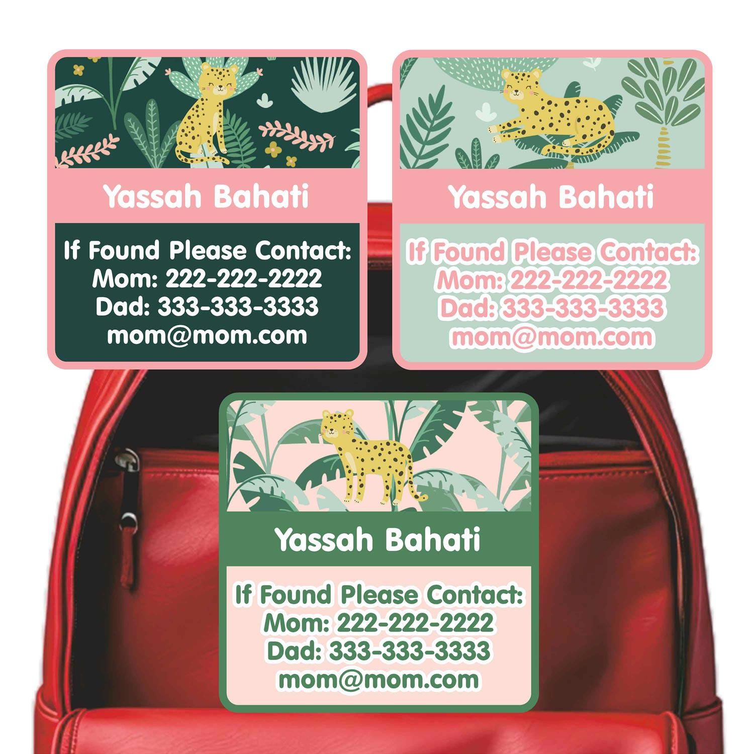 Emergency Contact Stickers, Leopards