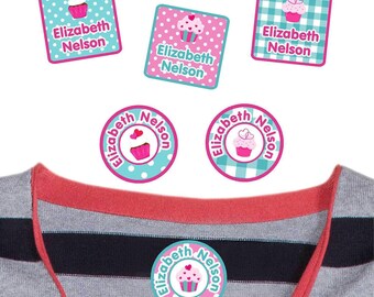Personalized Clothing Labels | Waterproof Iron-On & Stick-On Name Tags, Cupcakes