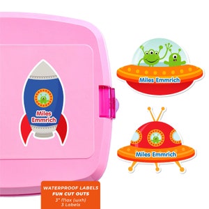 Fun Cut Outs, Name Labels for Kids Water Bottles, Outer Space