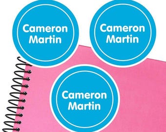 Personalized Round Waterproof Name Labels | Dishwasher Safe, Kids School Stickers