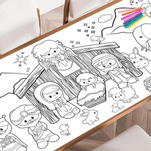 Christmas Nativity Giant Coloring Poster, Large Coloring Poster