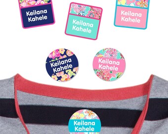 Personalized Tropical Clothing Labels | Iron On or Stick On Name Tags, Tropical Trio