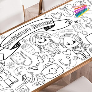 Healthcare Heroes Giant Coloring Poster, Large Coloring Poster