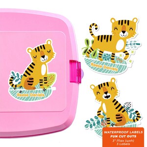 Fun Cut Outs, Name Labels for Kids Water Bottles, Tigers
