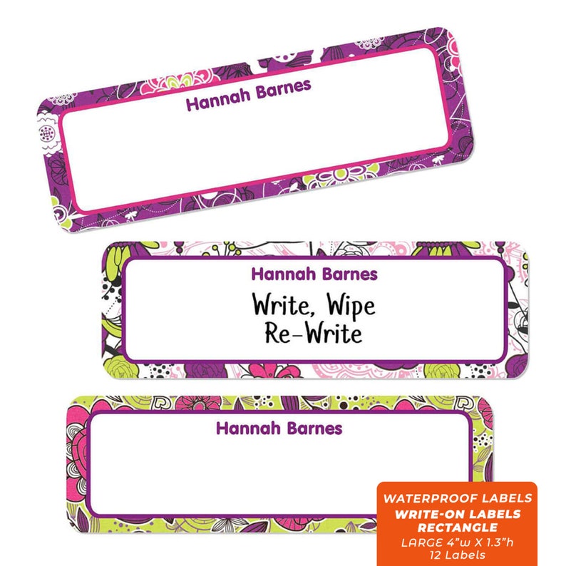 Write-On Labels 6 Sizes, Flourish image 6