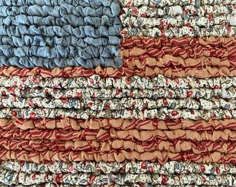 Stars and Stripes fabric pot holder, Flag party decor, farmhouse red white and blue, country prim fabric trivets, americana collector