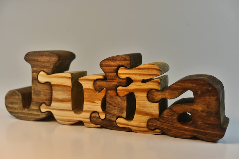 Hand Crafted Personalized Wooden Name Puzzles Child's Etsy