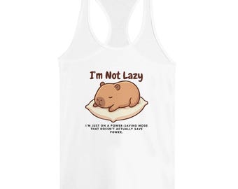 I'm Not Lazy Capybara Tank Top | Funny Animal Sleeveless Shirt