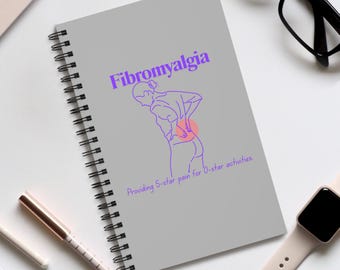 Fibromyalgia Awareness Spiral Journal | Pain Illustration, Medical Support Notebook
