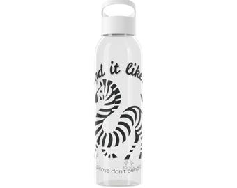 Zebra Stripes Water Bottle | Clear Reusable Bottle | Funny EDS Hydration | Hypermobility Awareness Gift
