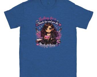 Romantasy Chibi T-Shirt – "Touch Her And You Die" Bookish Graphic Tee