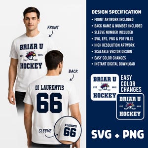 Briar U Hockey SVG, Off Campus Two-Color Vector Artwork