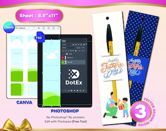 Pen Display Card Template 2x7.5" | Canva, PSD, Cricut Cut File (Digital Download)