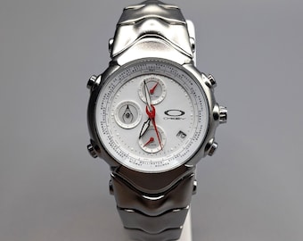 Vintage Oakley GMT Watch – Brushed Steel Case, Multi-Time Dial, Statement Design