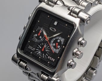 Oakley Minute Machine Chronograph – Black Dial Industrial Steel Watch