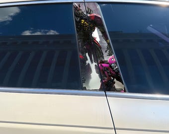 Pegatinas para pilar B de coche Transformers Decepticon (2 unidades), calcomanía para ventana de personaje de película Autobot, pegatinas 3D impermeables y resistentes a los arañazos