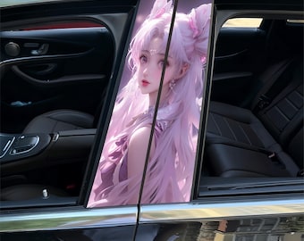 Sailor Moon Chibi-Usa Car B-pillar Sticker Set, 2 Anime Styles, Universal Scratch-Proof Protective Film