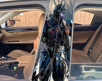 Pegatina para pilar B de coche de Transformers Optimus Prime (2 unidades), calcomanía impermeable con efecto 3D.