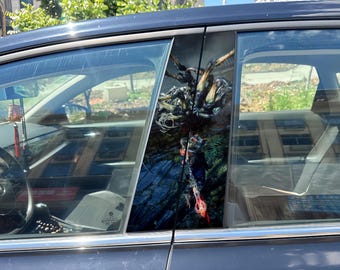 Pegatinas para el pilar B del coche, juego Black Myth: Wukong (2 piezas), calcomanía para ventana con diseño de Sun Wukong y dragón, impermeables y resistentes a los arañazos.