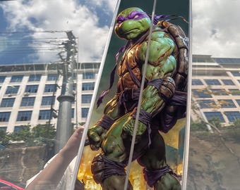 Juego de 2 piezas: pegatina para pilar B de coche de Donatello TMNT, calcomanía para ventana de las Tortugas Ninja, cubierta impermeable contra arañazos.