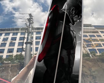 Pegatina monocromática de Capitán América para el pilar B del coche (2 piezas), lámina tintada para ventanas de coches con diseño de superhéroes de Marvel, regalo para fans de Marvel y los Vengadores.