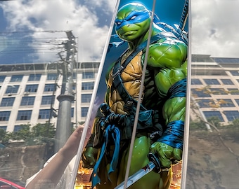 Pegatina de 2 piezas de Leonardo TMNT para el pilar B del coche, calcomanía para ventana de las Tortugas Ninja, accesorio para coche resistente al agua y a los arañazos.