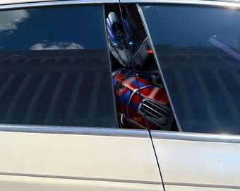 2 calcomanías de Optimus Prime Autobot para pilar B de coche, pegatina de Transformers para ventana de motociclista, accesorio impermeable para coche Itasha