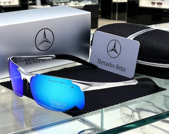 Mens Blue Polarized Sport Sunglasses Mercedes Benz Design UV400 Outdoor Cycling Driving Shades