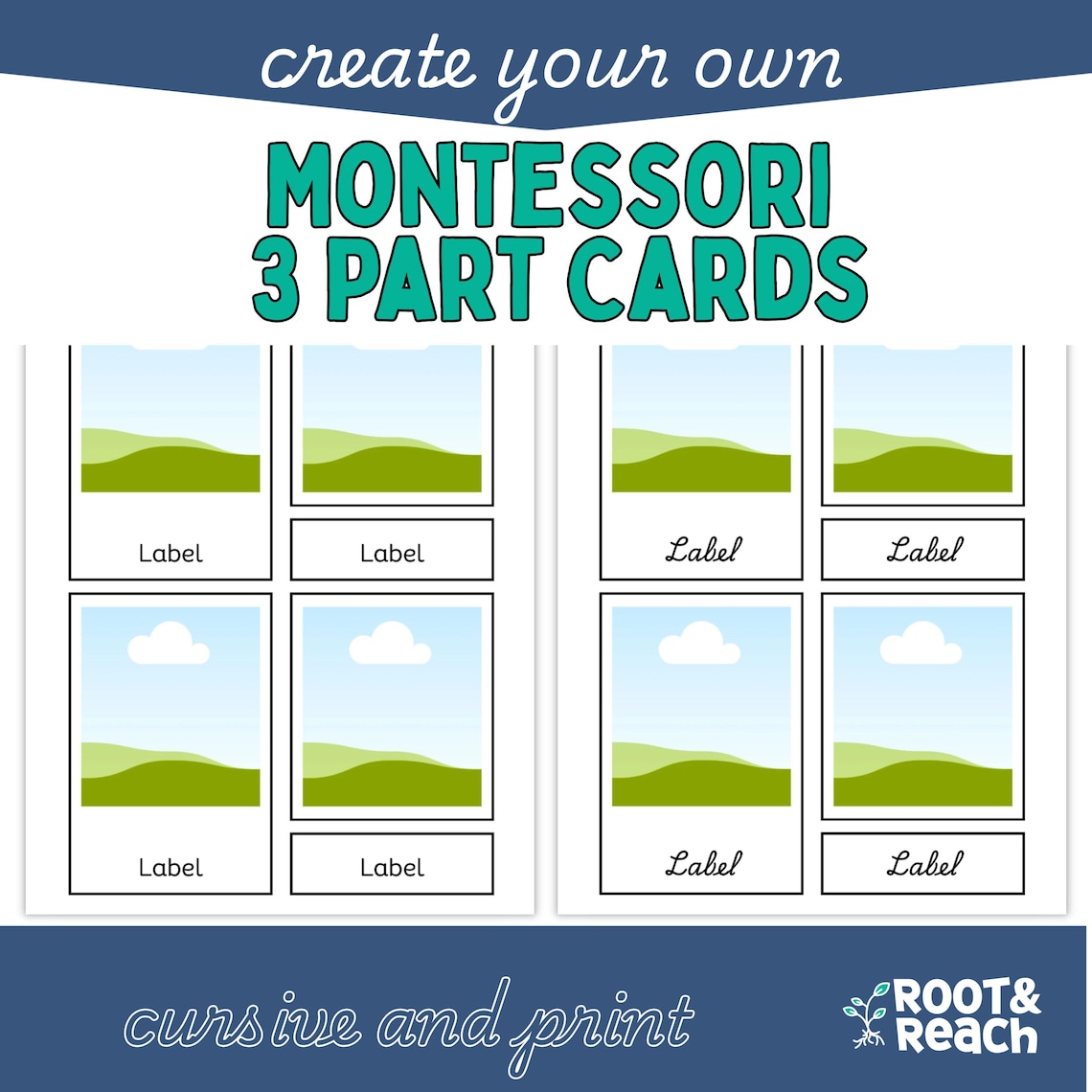 Editable Montessori 3 Part Card Canva Template | Homeschool Materials ...