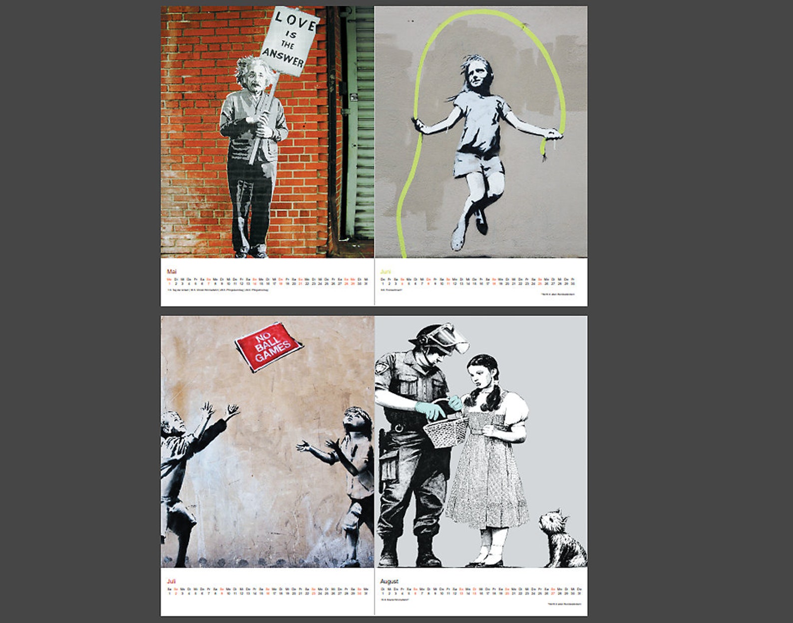 Original Banksy Streetart Kalender 2023 - Etsy.de