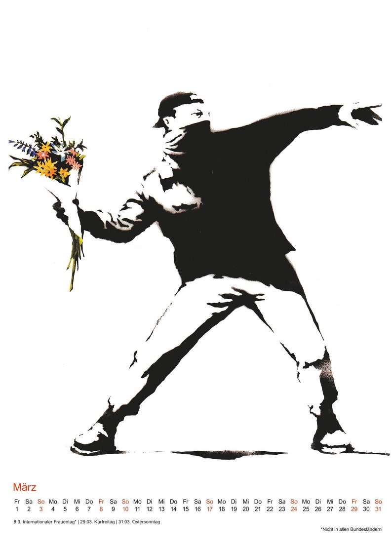 Original Banksy Streetart Wandkalender 2024 image 4