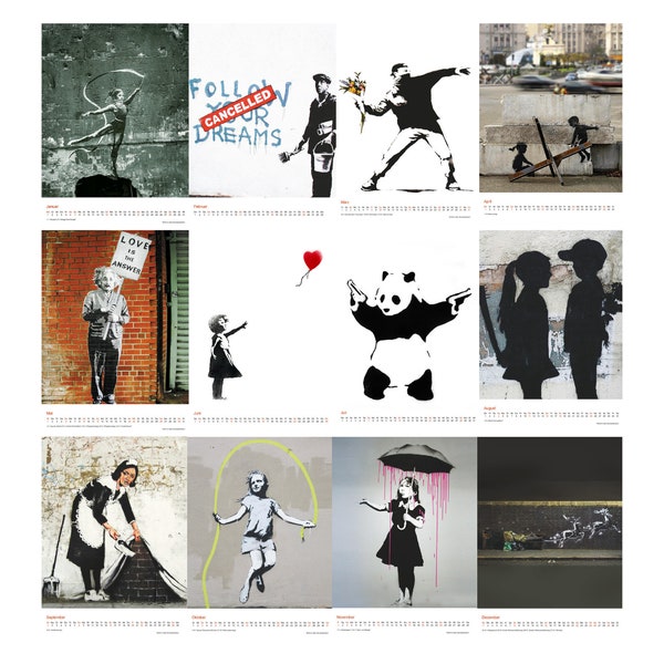 Bestseller - Original Banksy Streetart Kalender  2024