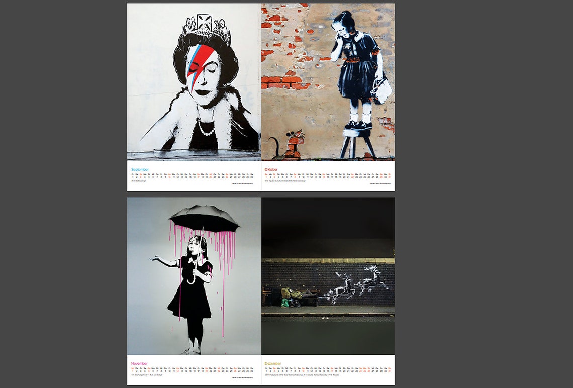 Original Banksy Streetart Kalender 2023 - Etsy.de