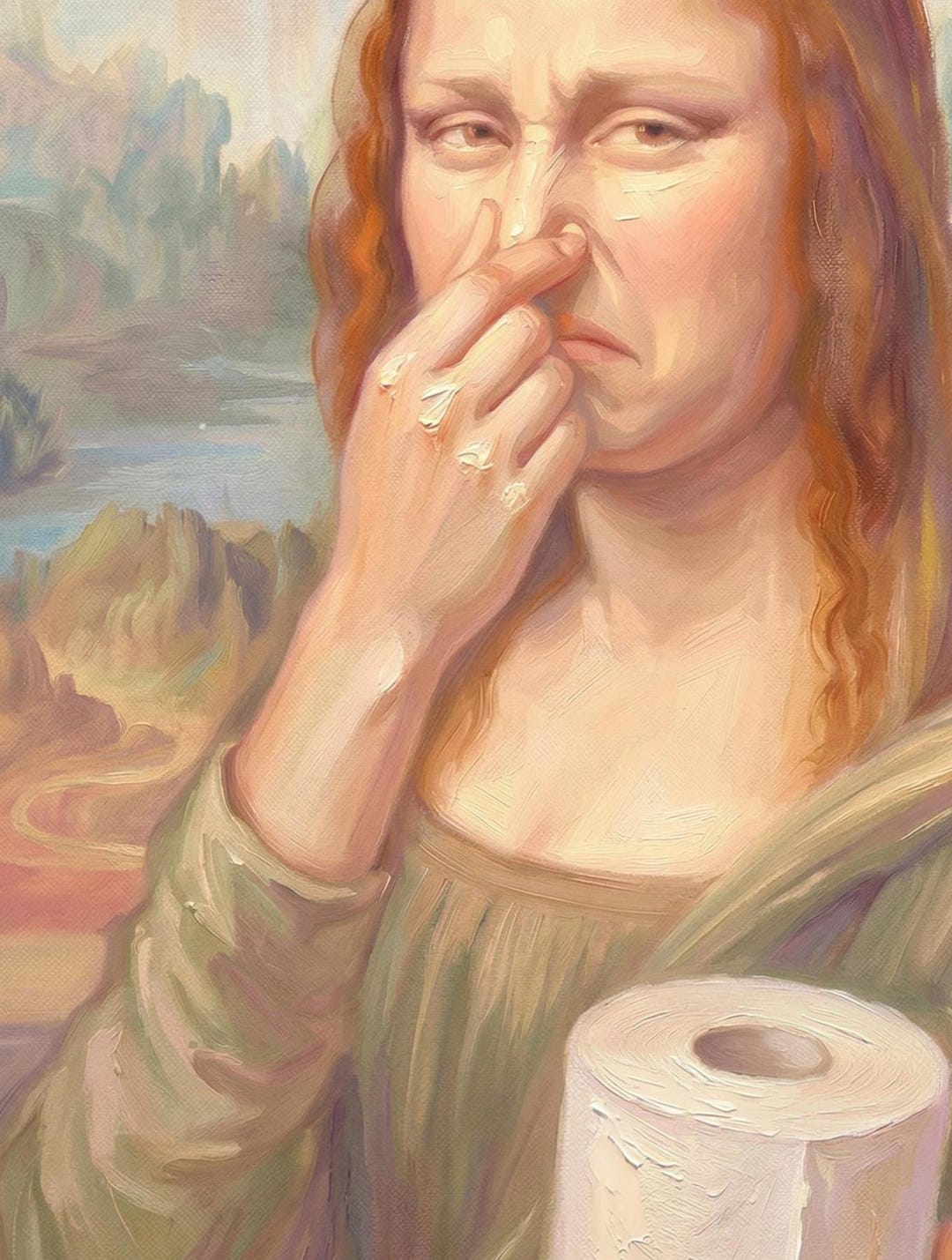 Funny Mona Lisa Toilet Paper Print, Quirky Bathroom Wall Art (digital ...