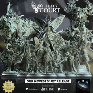 Figuras en miniatura de la Corte Feérica / Set de campaña DM Stash para D&D 5E