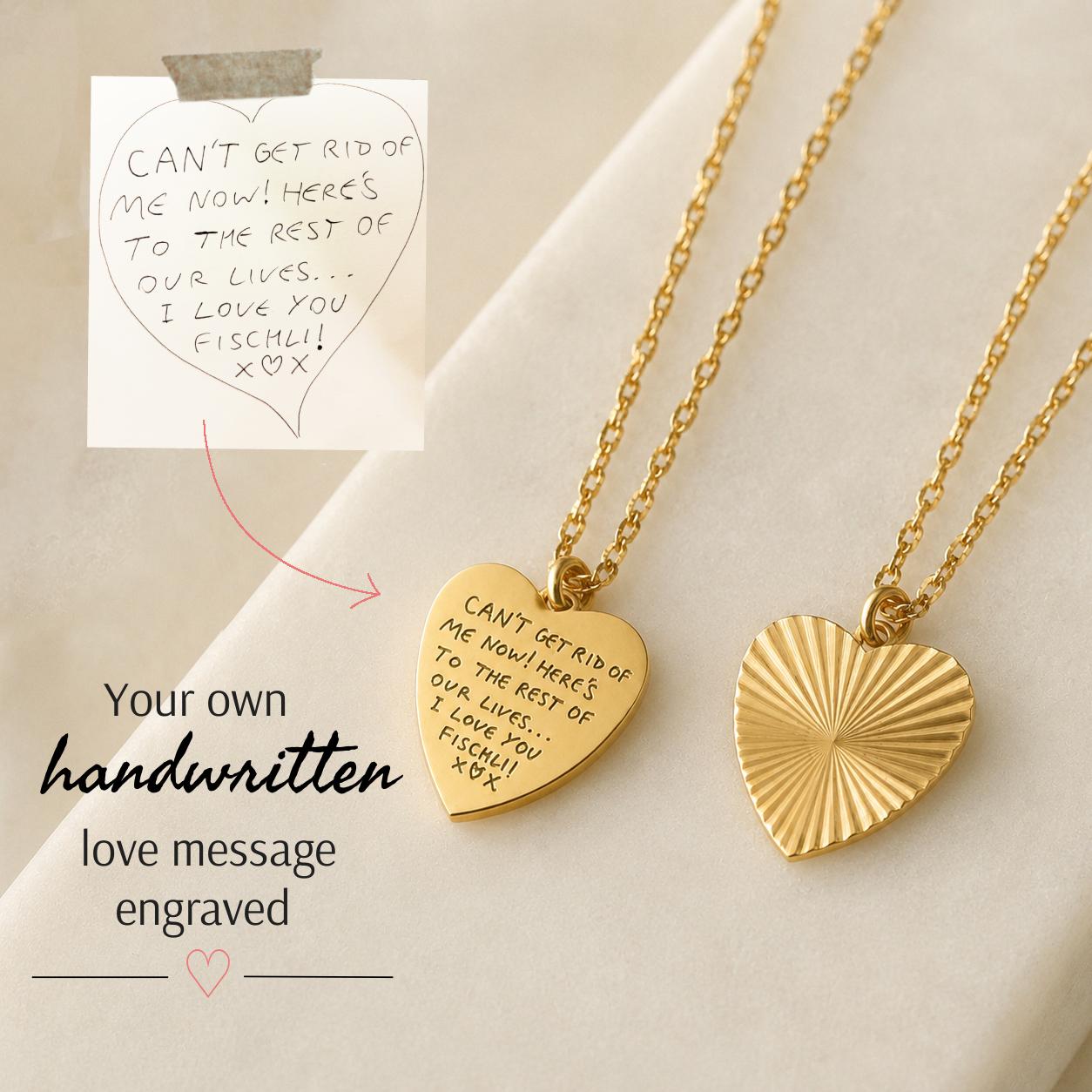 Gold necklace with own handwriting - Etsy 日本