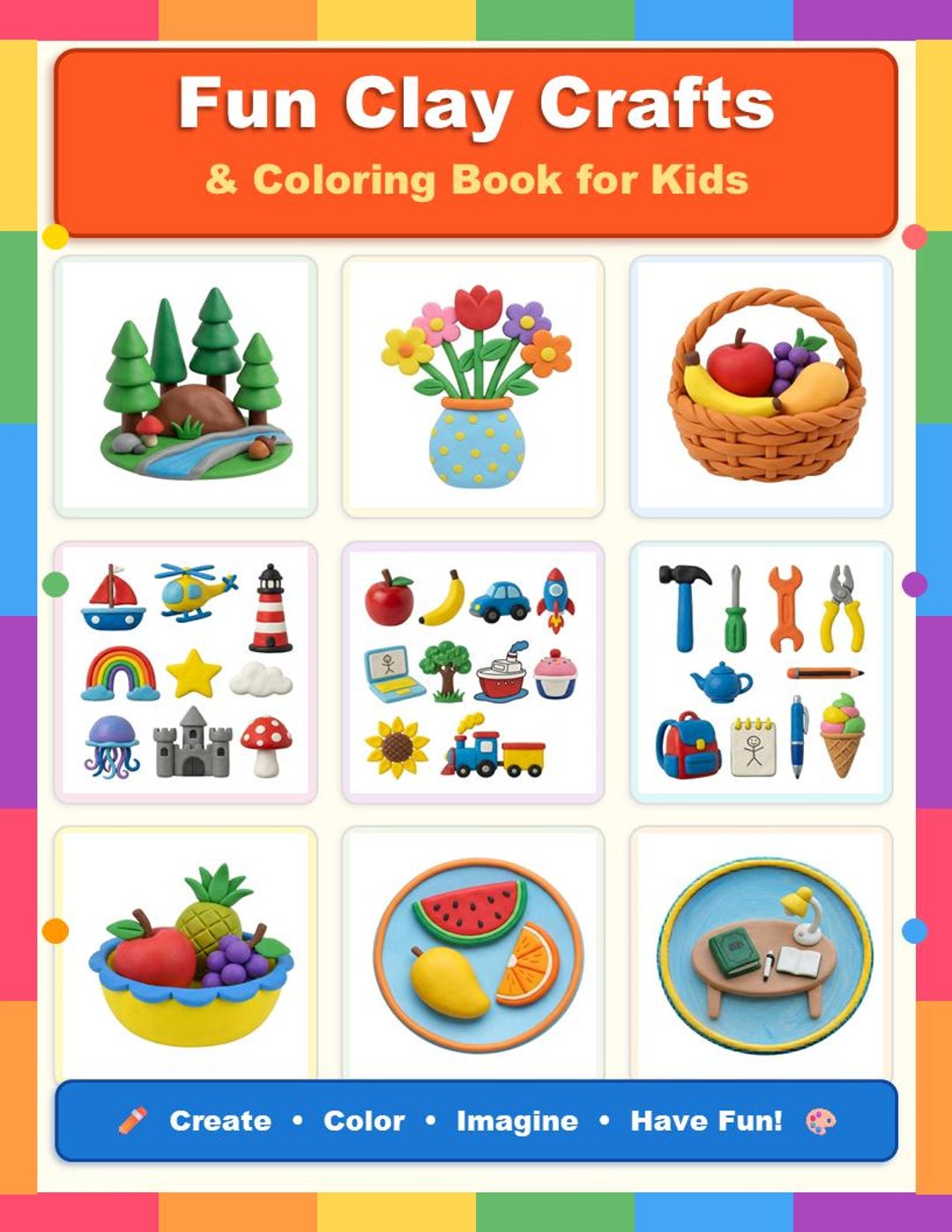 Kids Clay Craft Book | 200 Objects, Screen-free Activity for Ages 4-8 ...