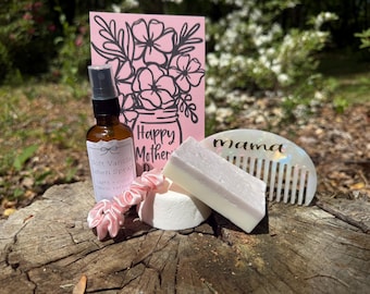 Personalized Mother's Day Self-Care Gift Box | Spa Set, Vanilla Linen Spray, Soap