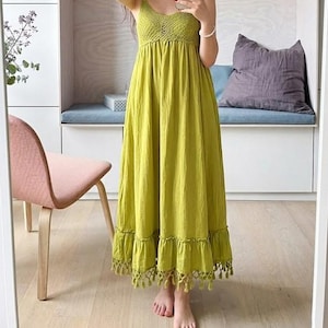 Green Crochet Maxi Dress - Etsy