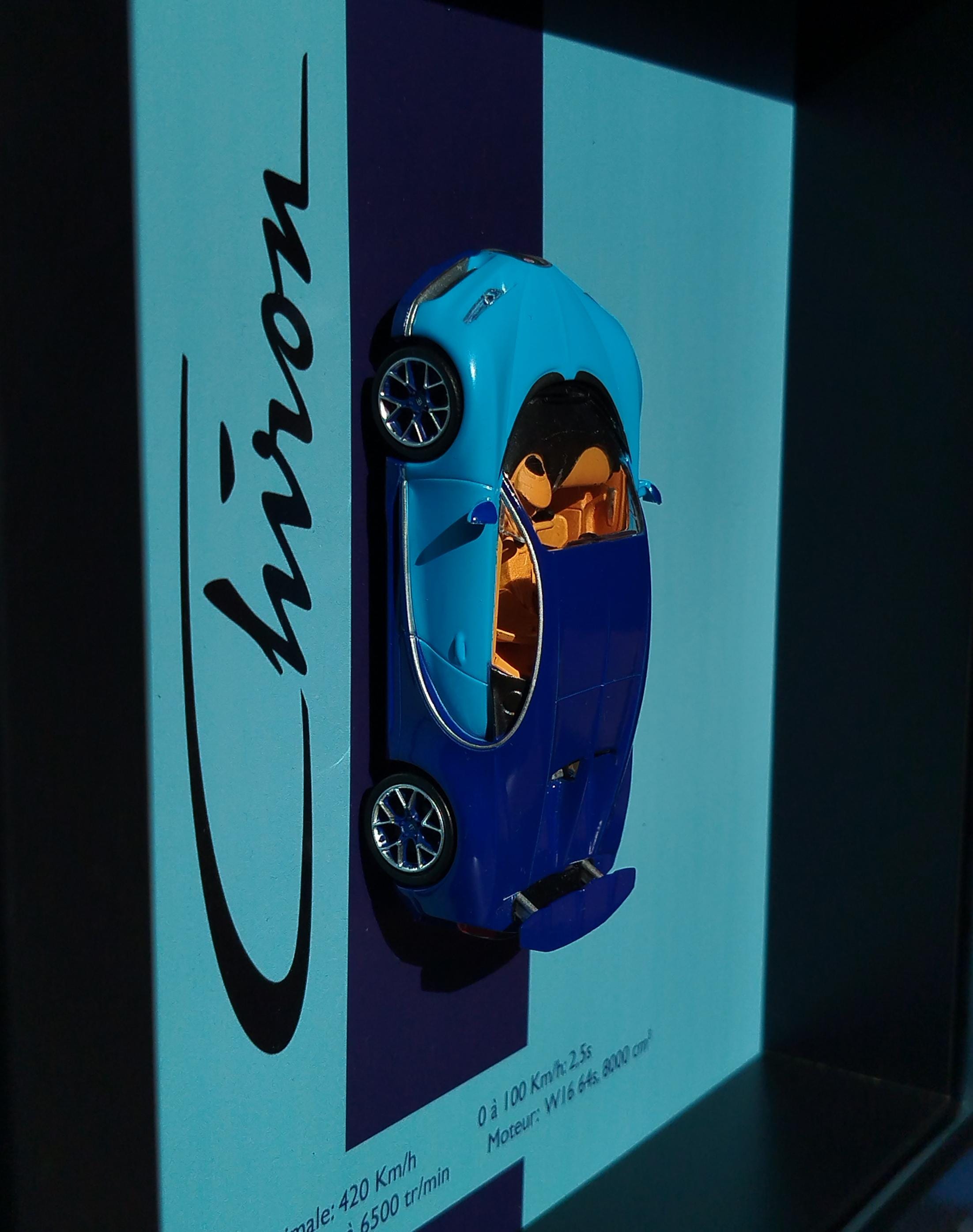 Bugatti Chiron Shadow Box Frame — 1:43 Diecast Miniature — Luxury