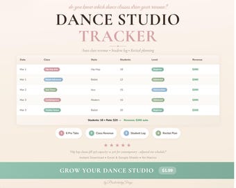 Registro per la scuola di danza: lezioni, studenti, saggi (Fogli Google, Excel)