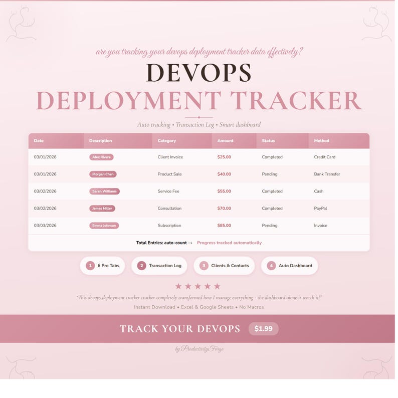 DevOps Deployment Log | Release Tracker Spreadsheet Google Sheets Excel Template image 1