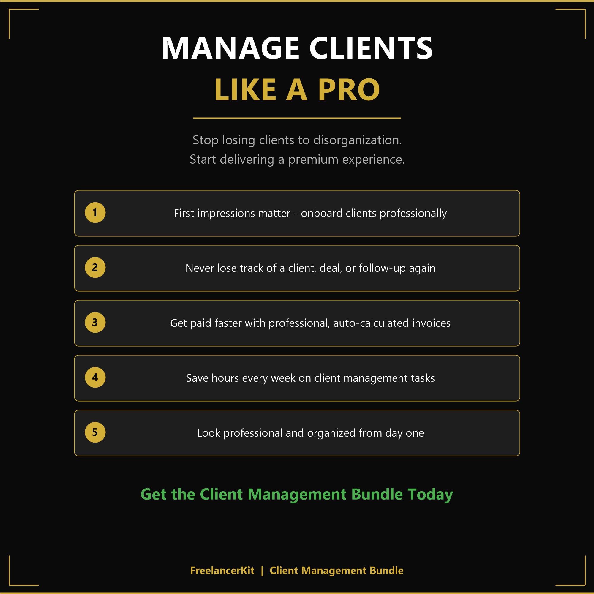 Client Management Bundle | Invoice, CRM, Onboarding Kit (excel, Google ...