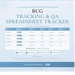 Foglio di calcolo per il monitoraggio dei bug / Registro dei problemi software - Modello Google Sheets Excel