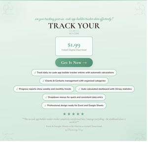 No-Code App Tracker | Build Progress Feature Log Spreadsheet Google Sheets Excel Template image 5