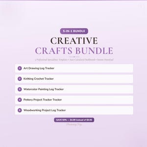 Kreatives Hobbys & Handwerk Bündel | 5 Spreadsheet Vorlagen Google Sheets Excel Digitaler Download