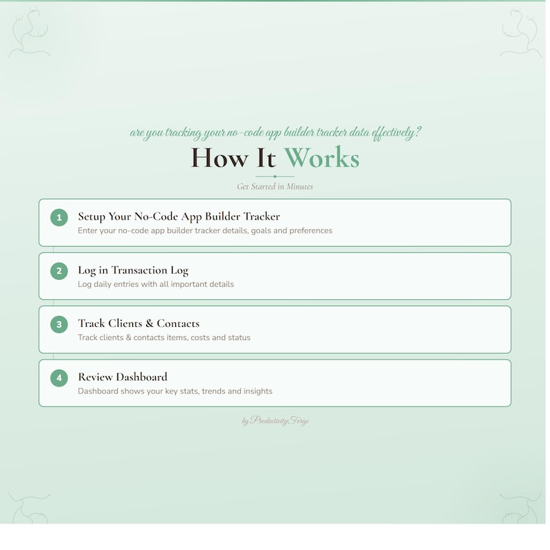 No-Code App Tracker | Build Progress Feature Log Spreadsheet Google Sheets Excel Template image 3