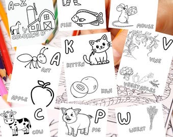 Farm A-Z Coloring Book • Alphabet Animals Preschool Learning (Instant Download)
